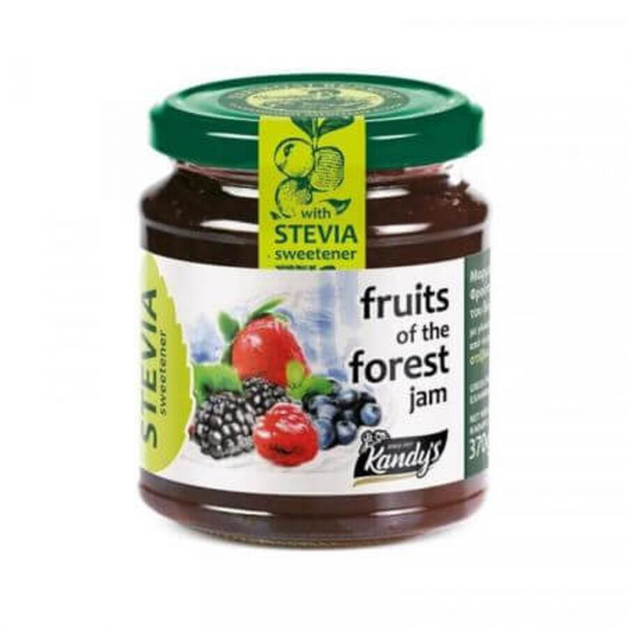 Stevia-sweetened berry jam, 370 g, Kandy's