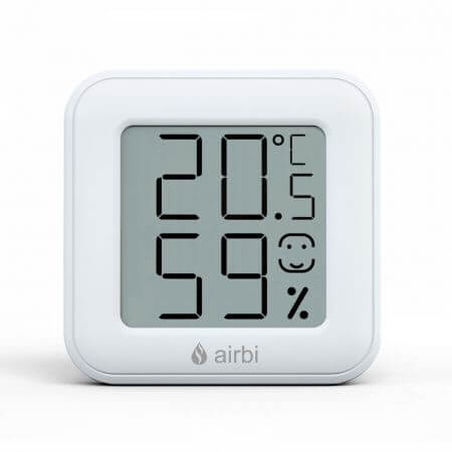 Digitales Raumthermometer und Hygrometer, Weiß, Airbi