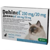 Dehinel internes Antiparasitikum für Katzen, 230 mg/20 mg, 2 Filmtabletten, KRKA