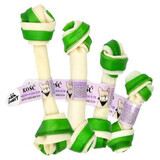 Recompensa din piele de vita pentru caini Knotted Bone Green, 1 bucata x 25 cm, Mr.Bandit