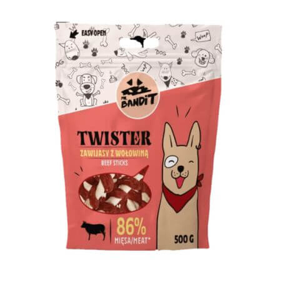 Recompense cu pui pentru caini Twister Beef Sticks, 500 g, Mr. Bandit