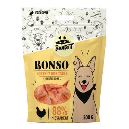 Recompense oase de pui pentru caini Bandit Bonso, 500 g, Mr. Bandit