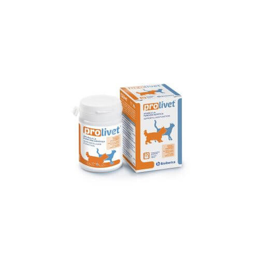 Supliment nutritional pentru sustinerea functiei hepatice afectata sever la caini de talie mica si pisici Prolivet Small, 30 tablete, Bioiberica
