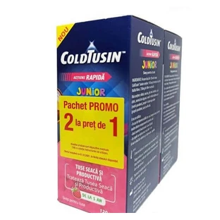 Coldtusin Junior, Schnell wirkender Hustensaft mit natürlichen Inhaltsstoffen, Perrigo, 2x 120 ml