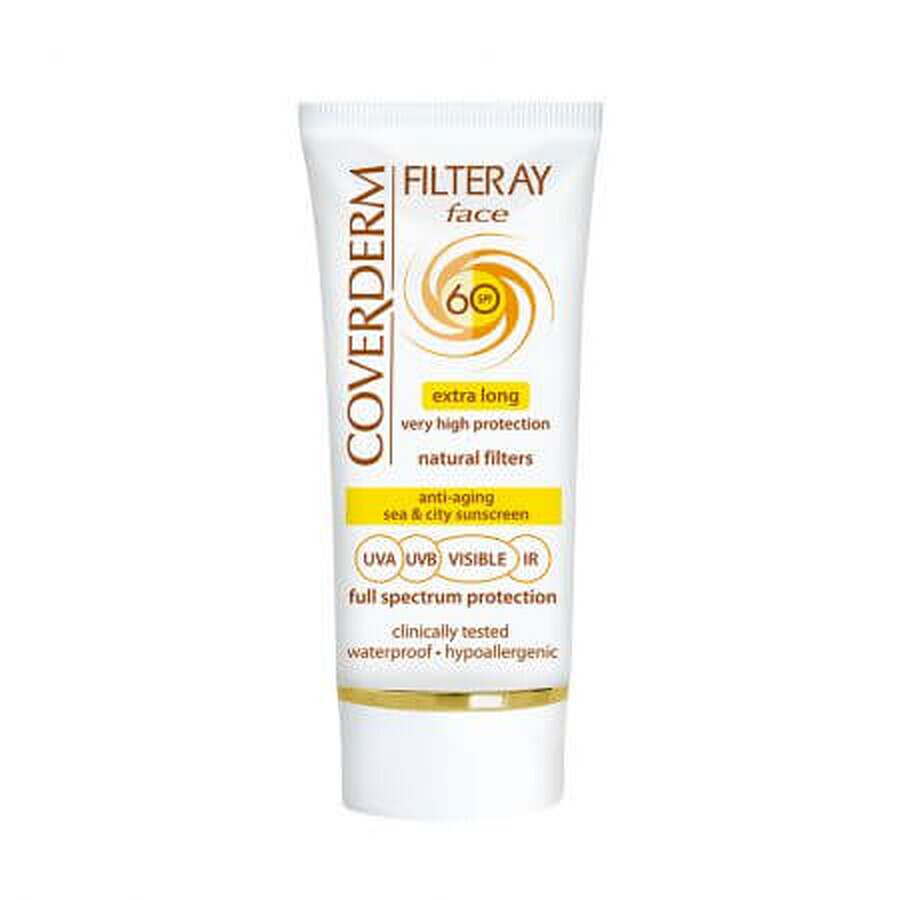 Filteray Face Spf 60, fara nuanta, 50 ml, Coverderm