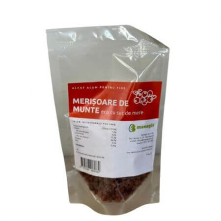 Merisoare de munte infuzate cu suc de mere, 135 g, Managis