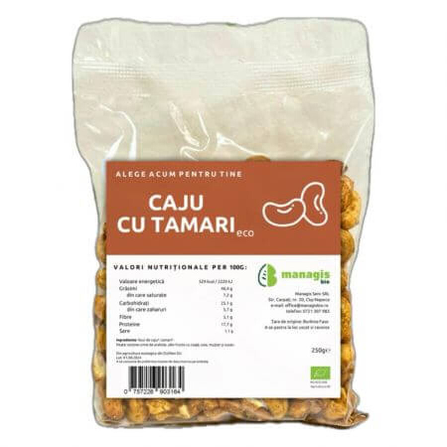 Bio Cashewnüsse mit Tamari, 250 g, Managis