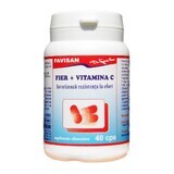 Fier + Vitamina C, 40 capsule, Favisan