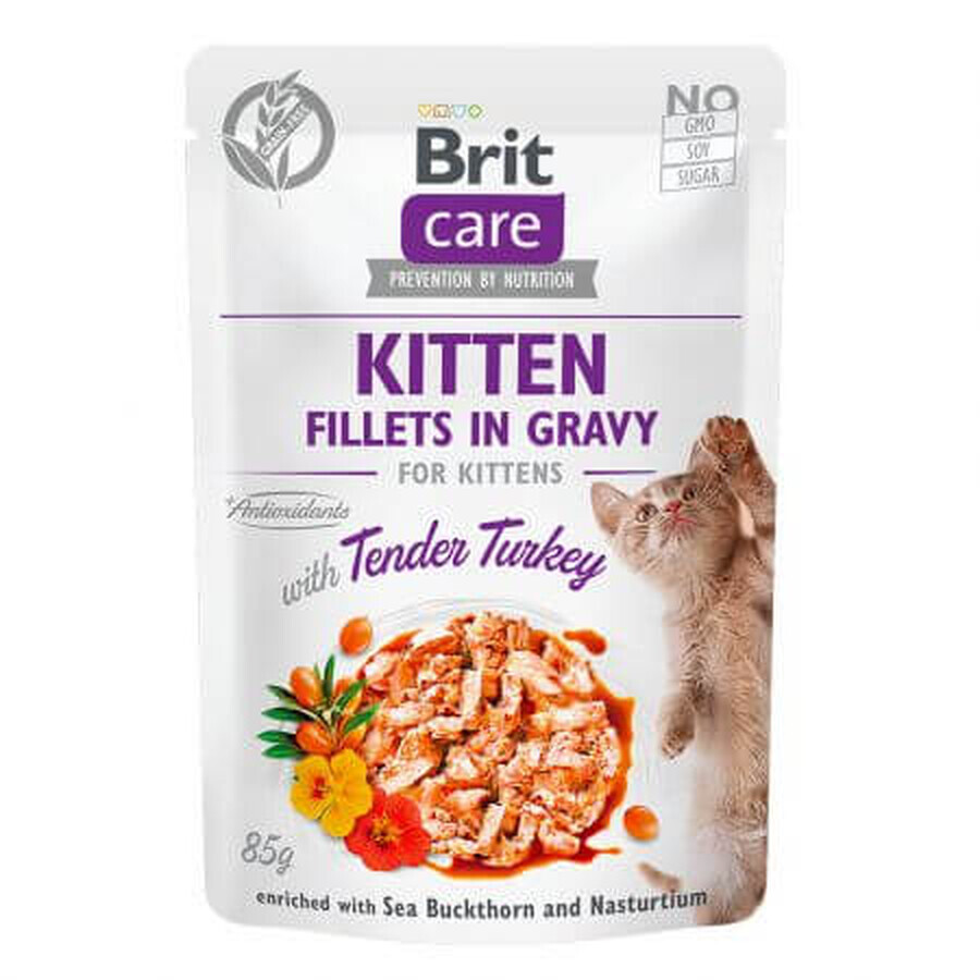 Katzennassfutter mit Putenfleisch Brit Care Cat Pouch Kitten, 85 g, Brit