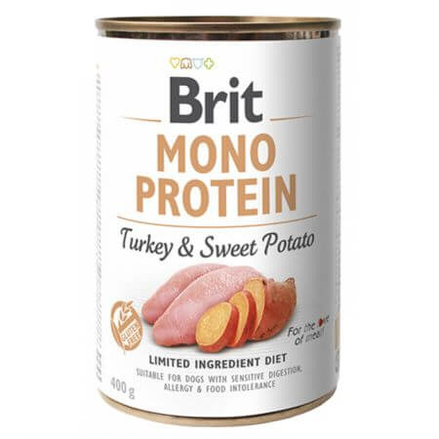 Nassfutter mit Pute und Süßkartoffel für Hunde Mono Protein, 400 g, Brit