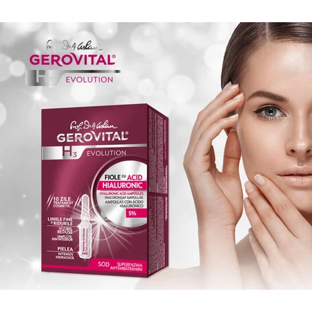 Gerovital H3 Evolution hyaluronic acid amopules, 10 ampoules x 2 ml, Farmec