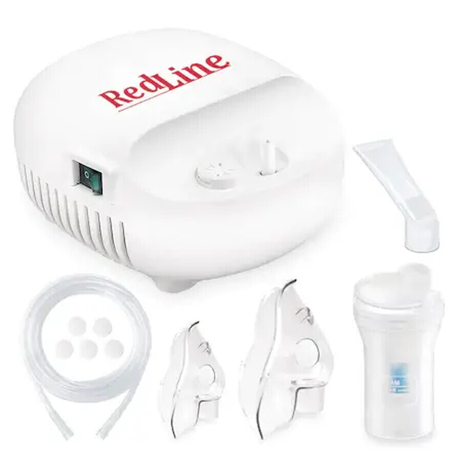 Aparat aerosoli RedLine NB-230C, masca copii si adulti, pahar de nebulizare, particule 4 microni, nebulizator inhalator cu compresor