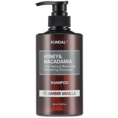 Honig & Macadamia Natur Shampoo mit Vanille- und Bernsteingeschmack, 500 ml, Kundal