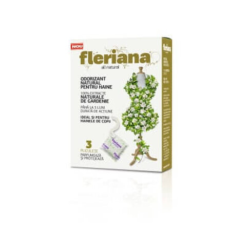 Fleriana Odorizant natural pentru haine gardenia, 3 buc