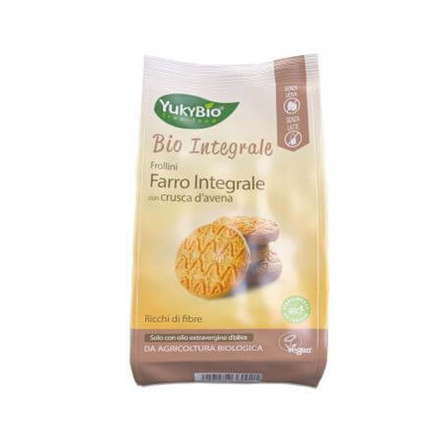 Biscuiti bio  integrali din spelta si ovaz, 300 g, Yukybio