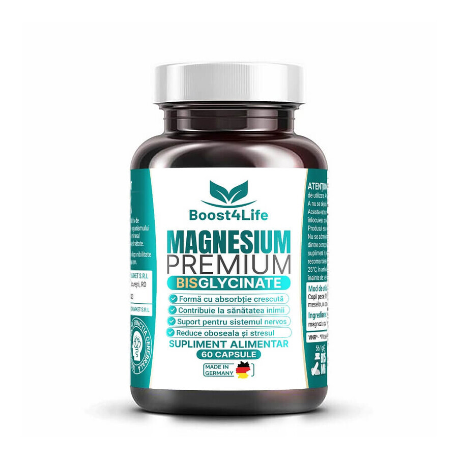 Premium Magnesium Bisglycinat, 60 Kapseln, Boost4Life Bewertungen