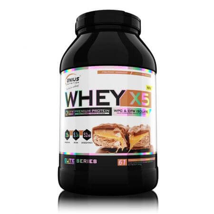 Pudra proteica Whey-X5 Caramel Chocolate, 2000 g, Genius Nutrition