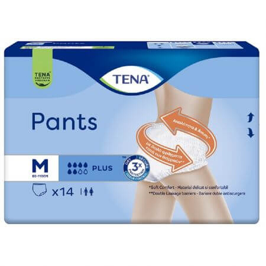 Scutece tip chilot pentru adulti Pants Plus Medium, 14 bucati, Tena