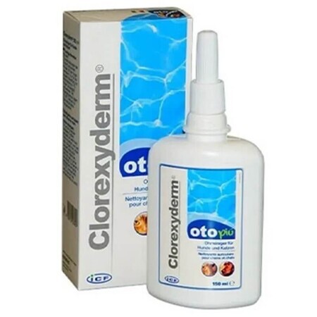 Solutie otica pentru caini si pisici Oto Piu, 150 ml, Clorexyderm