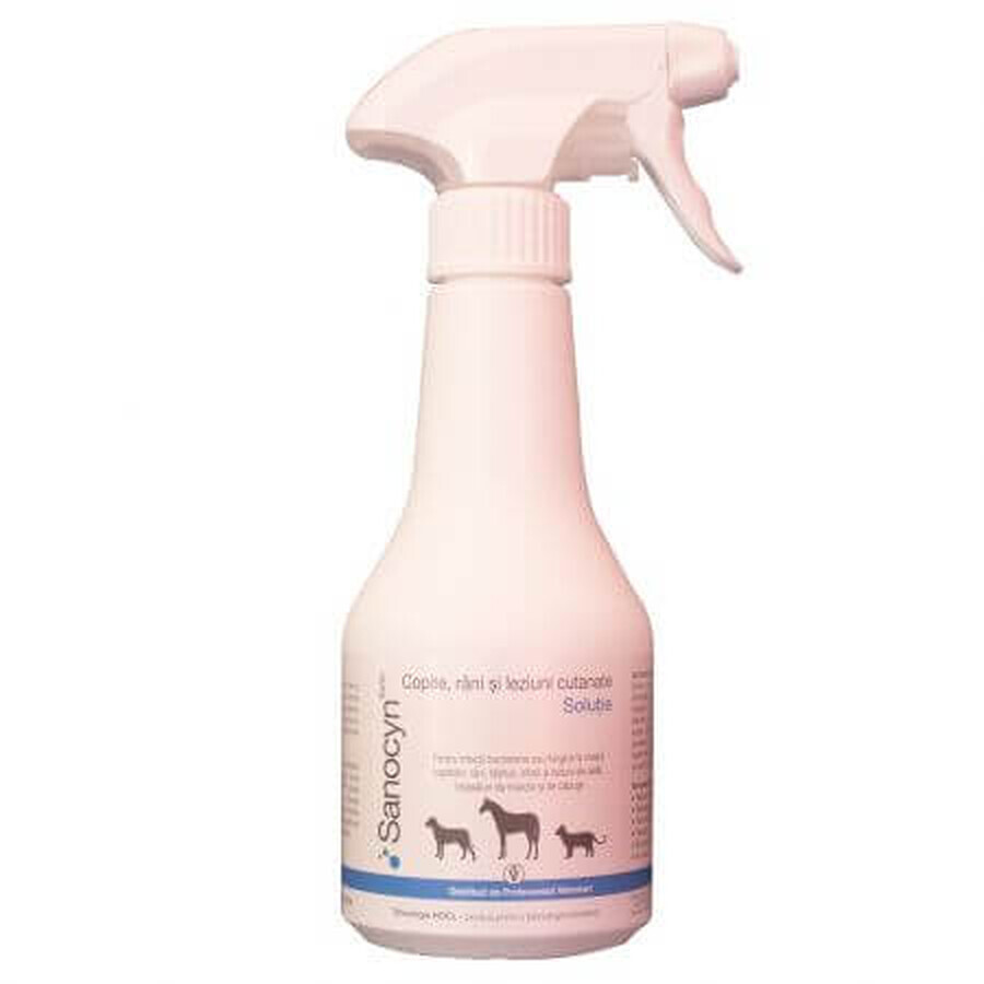 Solutie pentru copite, rani si leziuni cutanate Sanocyn Forte, 350 ml, Loxotec