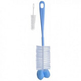 Bottle and teat brush with sponge, Blue, BabyOno