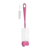 Bottle and teat brush with sponge, Pink, BabyOno