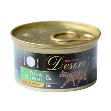 Hrana umeda cu ton si surimi Desire, 85 g, Miau Miau