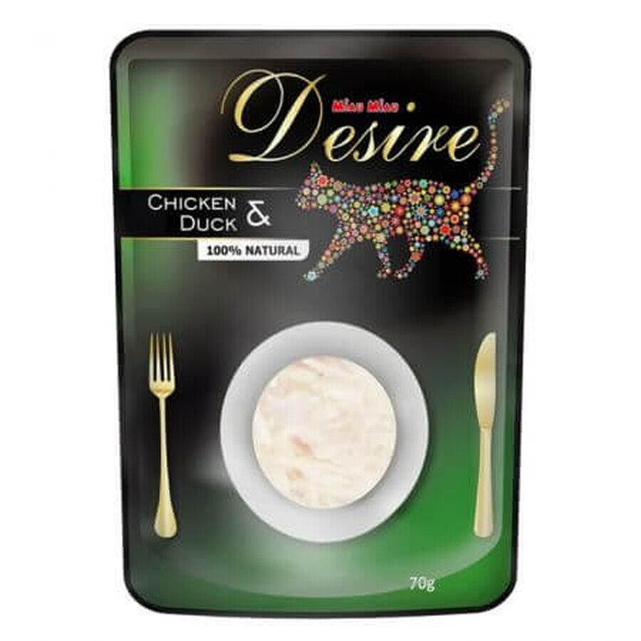 Supa cu pui si rata pentru pisici Desire, 70 g, Miau Miau