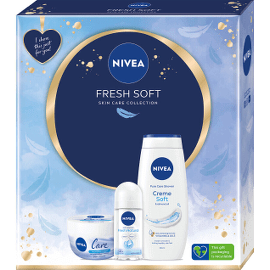 Nivea Set cadou FRESH SOFT cremă + gel de duș + deodorant, 1 buc