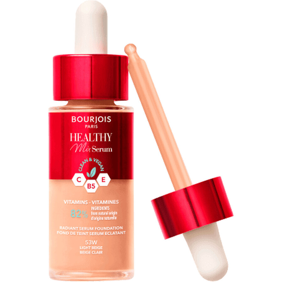 Bourjois Paris Fond de ten Serum Healthy Mix N. 53 Light Beige, 1 buc