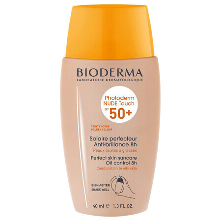 Fluid pentru piele mixta si grasa nuanta Golden Photoderm Nude Touch SPF 50+, 40 ml, Bioderma