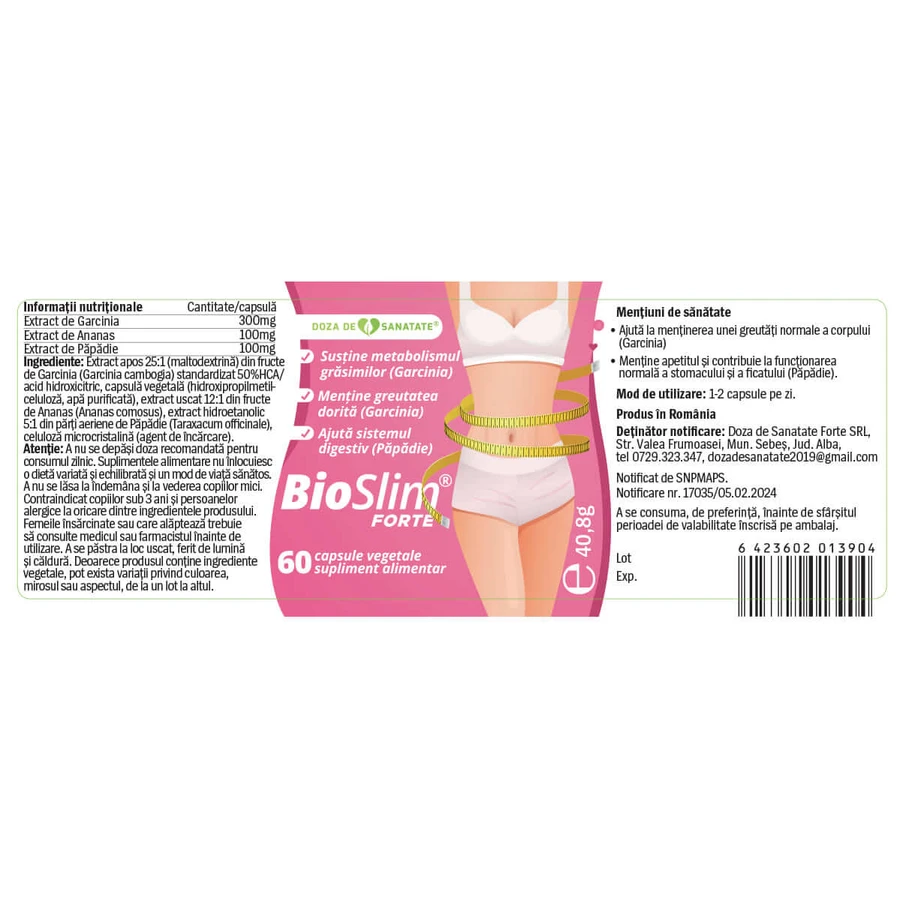 Bioslim Forte, 60 tablets, Health Dose