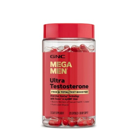 Mega Men Ultra Testosteron, Erweiterte Formel für freies und gesamtes Testosteronwachstum, 120 cps, GNC