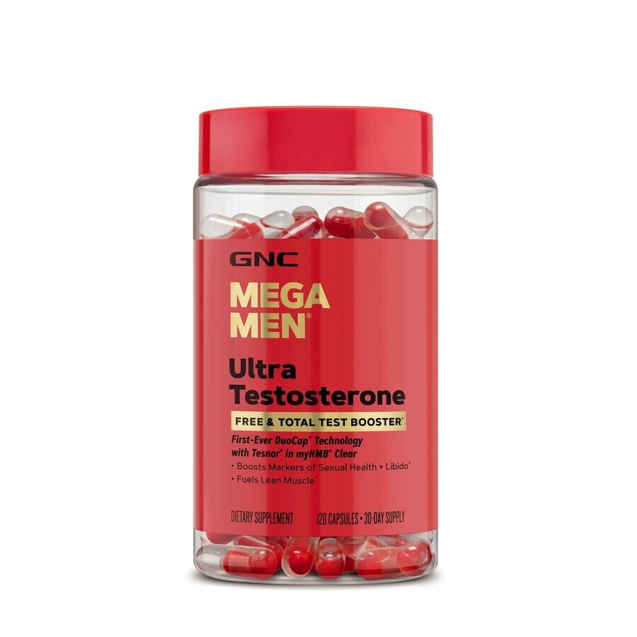 Mega Men® Ultra Testosterone, Formula Avansata pentru Cresterea Testosteronului Liber si Total, 120 cps, GNC 