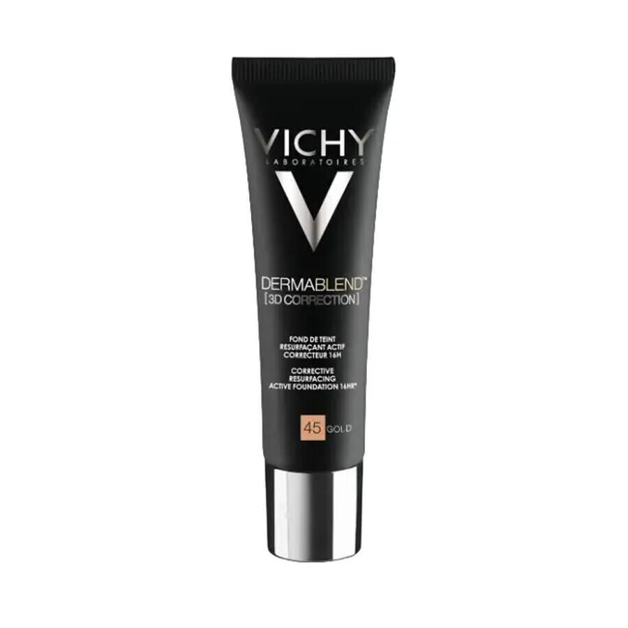 Vichy DermaBlend Levelling Corrective Foundation 16h 3D Correction, Shade 45 Gold, 30 ml