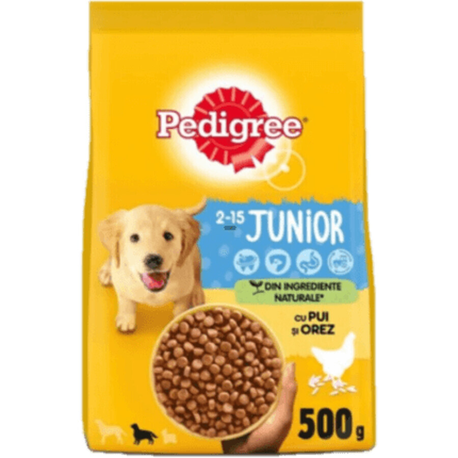 Pedigree Hrană uscată pentru câini juniori cu pui și orez, 500 g