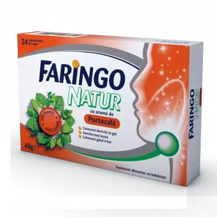 Faringo Natur mit Orangengeschmack, 24 Tabletten, Therapie