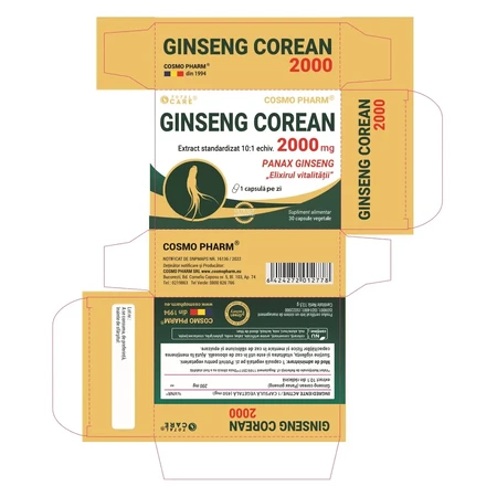 Korean Ginseng, 2000 mg, 30 tablets, Cosmo Pharm