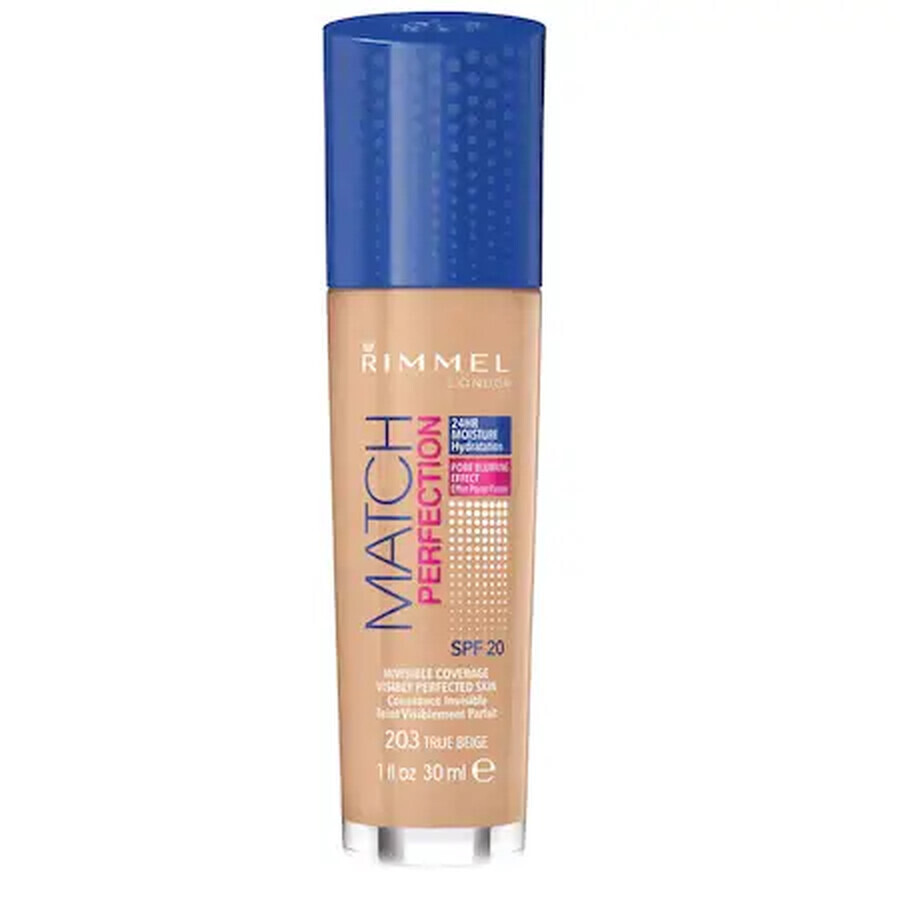 Fond de ten Match Perfection 203 True Beige, 30 ml, Rimmel London