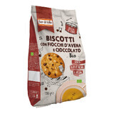 Biscuiti Bio cu fulgi de ovaz si ciocolata, vegan, fara ulei de palmier, 350 g, Fior di Loto