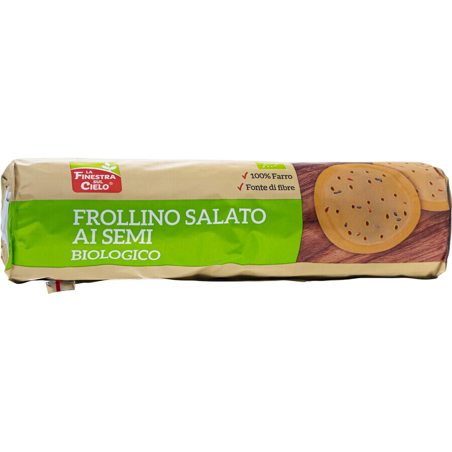 Biscuiti sarati Bio din spelta cu seminte Frollino, 310 g, La Finestra sul Cielo