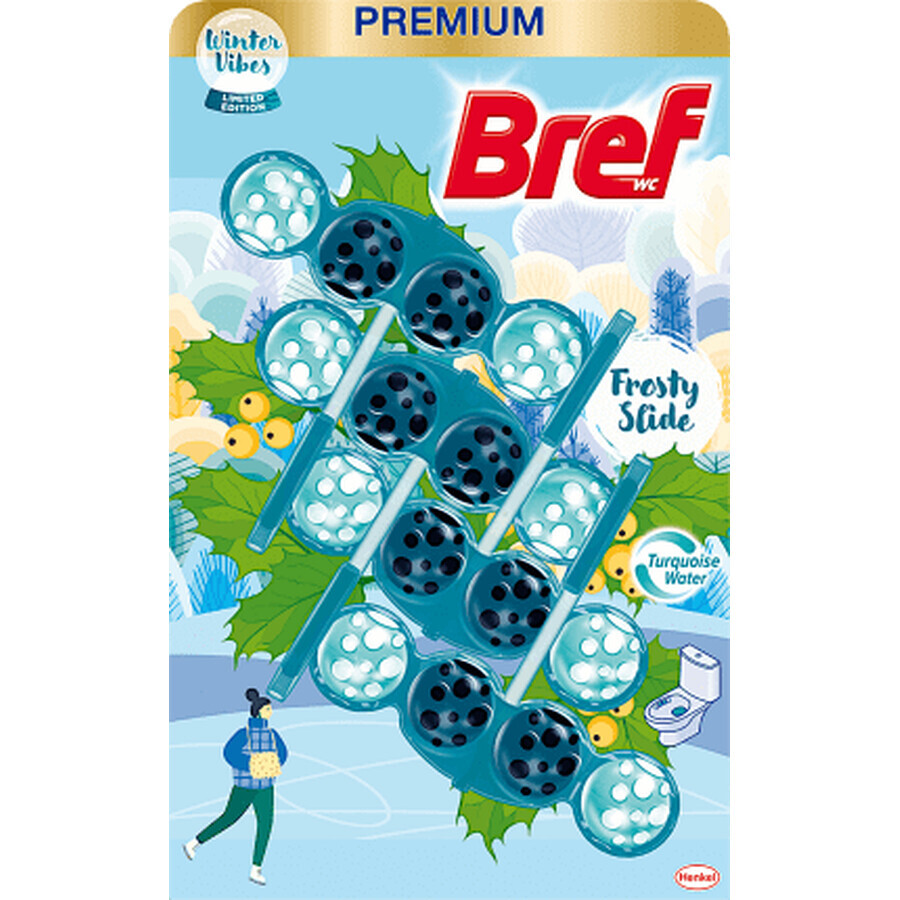 Bref Odorizant wc Color Aktiv Frosty Slide, 4 buc