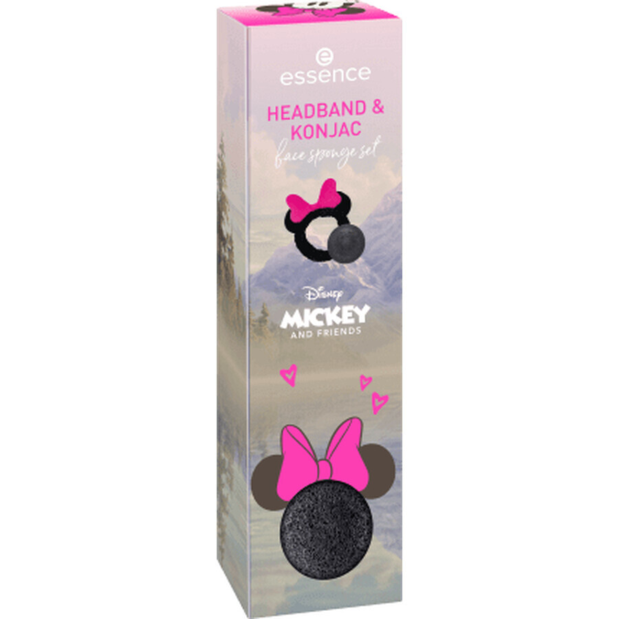 Essence Set banderola pentru păr și burețel konjac Disney Mickey & Friends, 2 buc