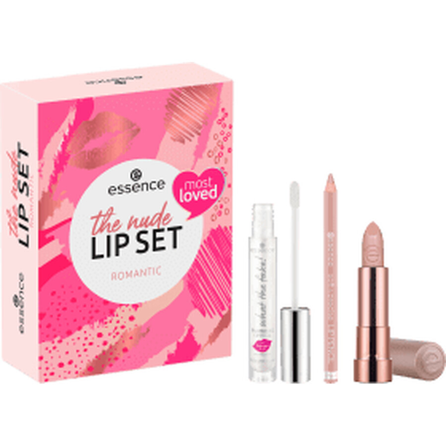 Essence Set cadou buze The Nude Lip Romantic, 3 buc