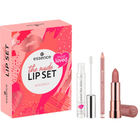 Essence Set cadou pentru buze The Nude Lip Heavenly, 3 buc