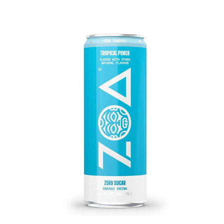 ZOA Energy Drink Zero Sugar Zuckerfreies Energiegetränk mit tropischem Punsch, 355 ml, GNC