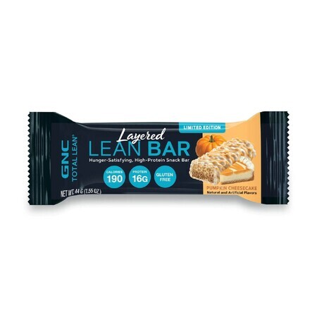 Barretta magra a strati Total Lean®, barretta proteica con torta di formaggio e zucca, 44 g, GNC