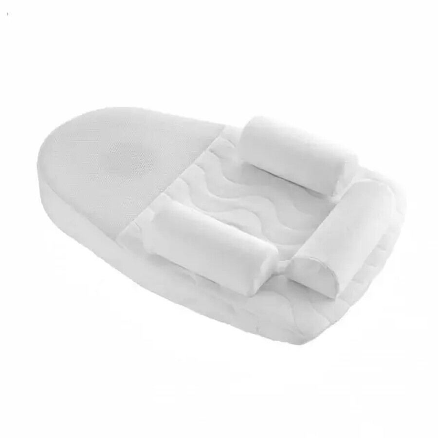 BabyJem Velvet White geneigte Matratze und Kirsche Stämme Tasche