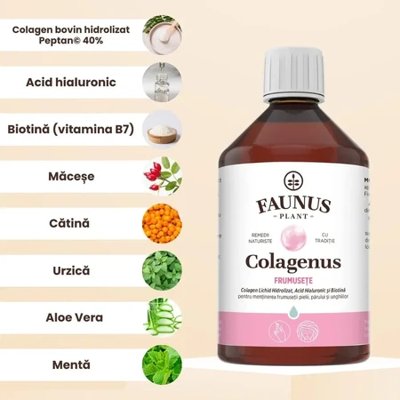 Colagenus Frumusețe hydrolyzed liquid collagen for hair, skin and nails, 500 ml, Faunus Plant