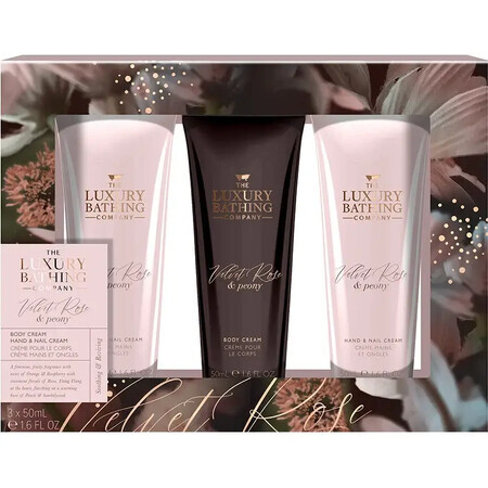 Set Cadou Tempting Trio, The Luxury Bathing Company, Velvet Rose & Peony, 3 x 50 ml